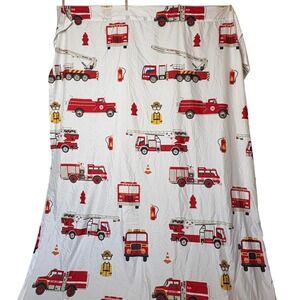Lush Decor Make-A-Wish Fire Truck Window Curtain Panels 52x84 White Red Pair Set